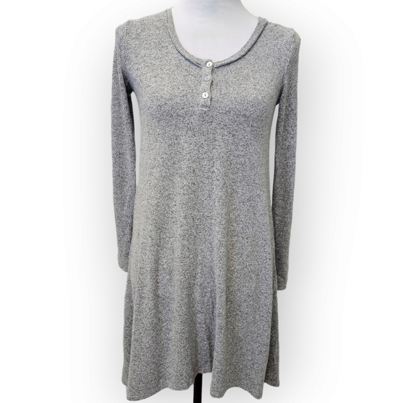 White Crow Gray Henley Sweater Dress Tunic Size XS - Picture 1 of 8
